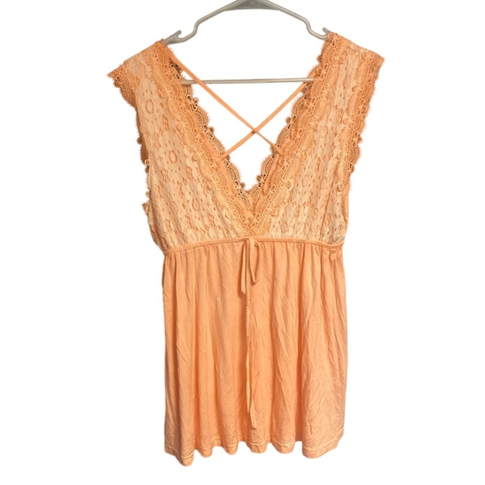 Peach boho tank top